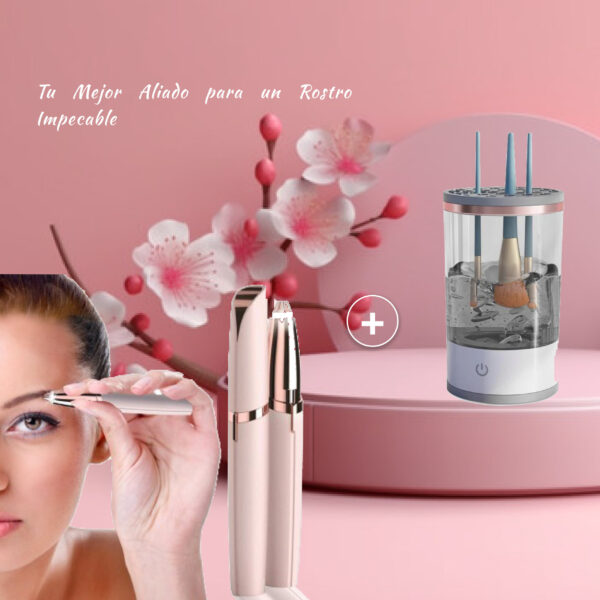 Limpiador De Brochas De Maquillaje + Depilador de cejas